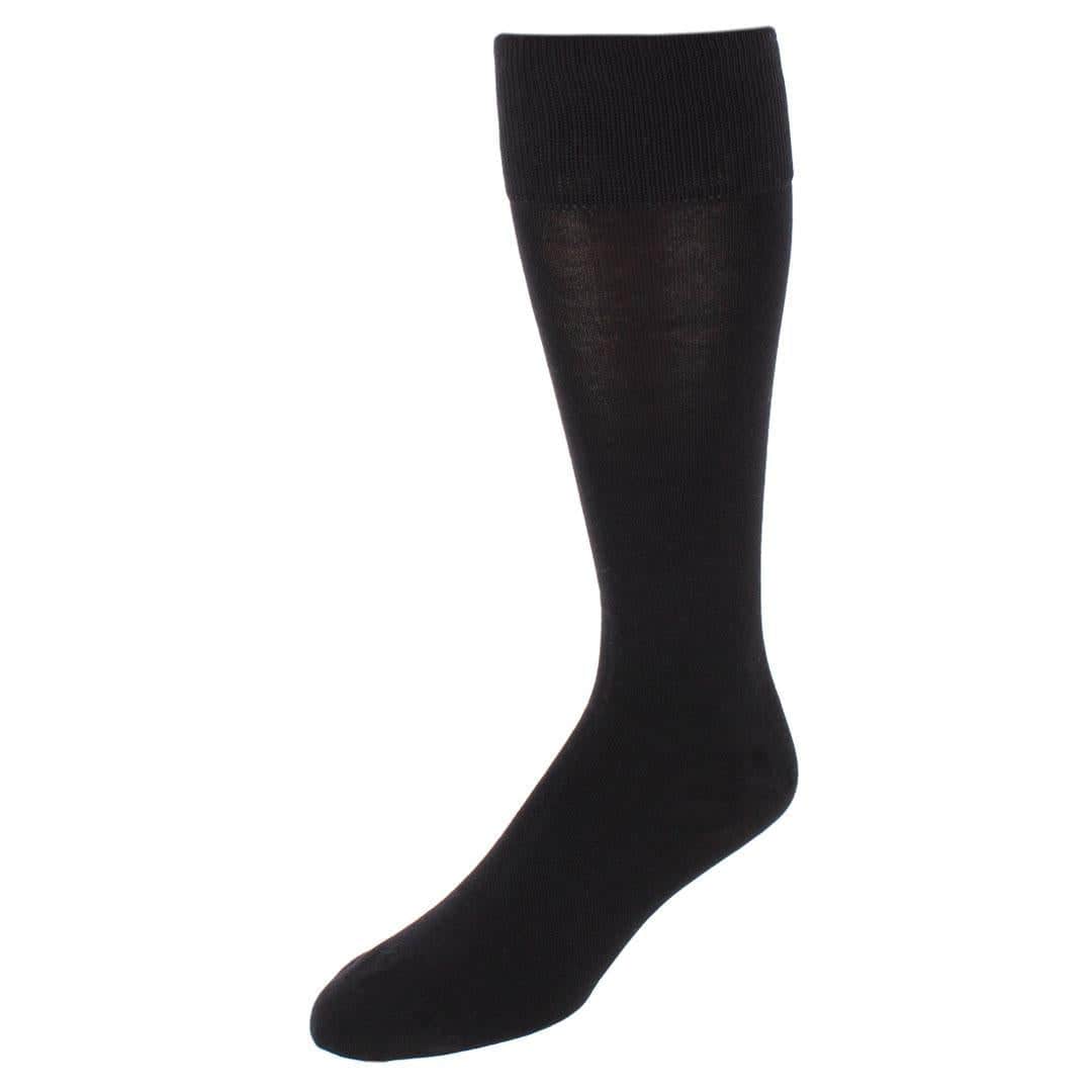 Sasha Solid Colored Mid-Calf Pima Cotton Socks (1 Pair) - Black