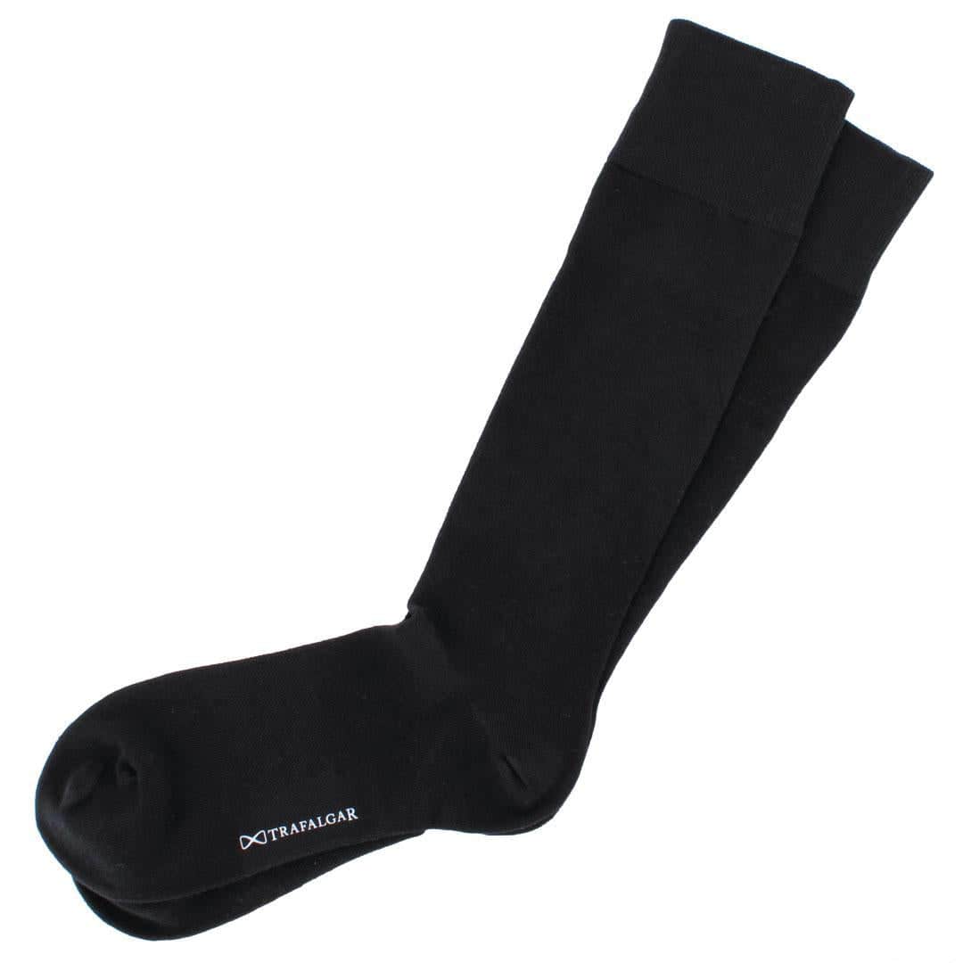 Sasha Solid Colored Mid-Calf Pima Cotton Socks (1 Pair) - Black