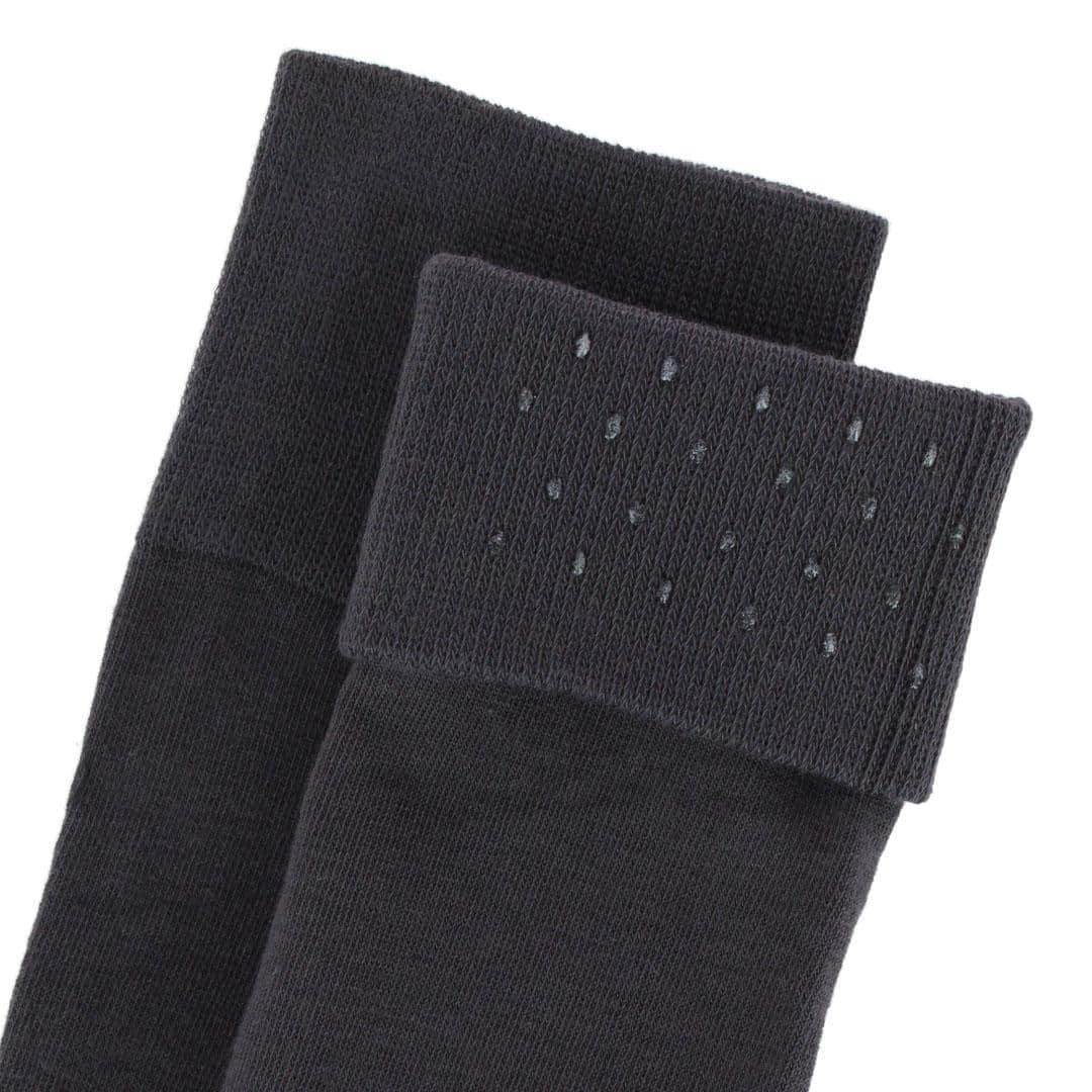 Sasha Solid Colored Mid-Calf Pima Cotton Socks (1 Pair) - Charcoal