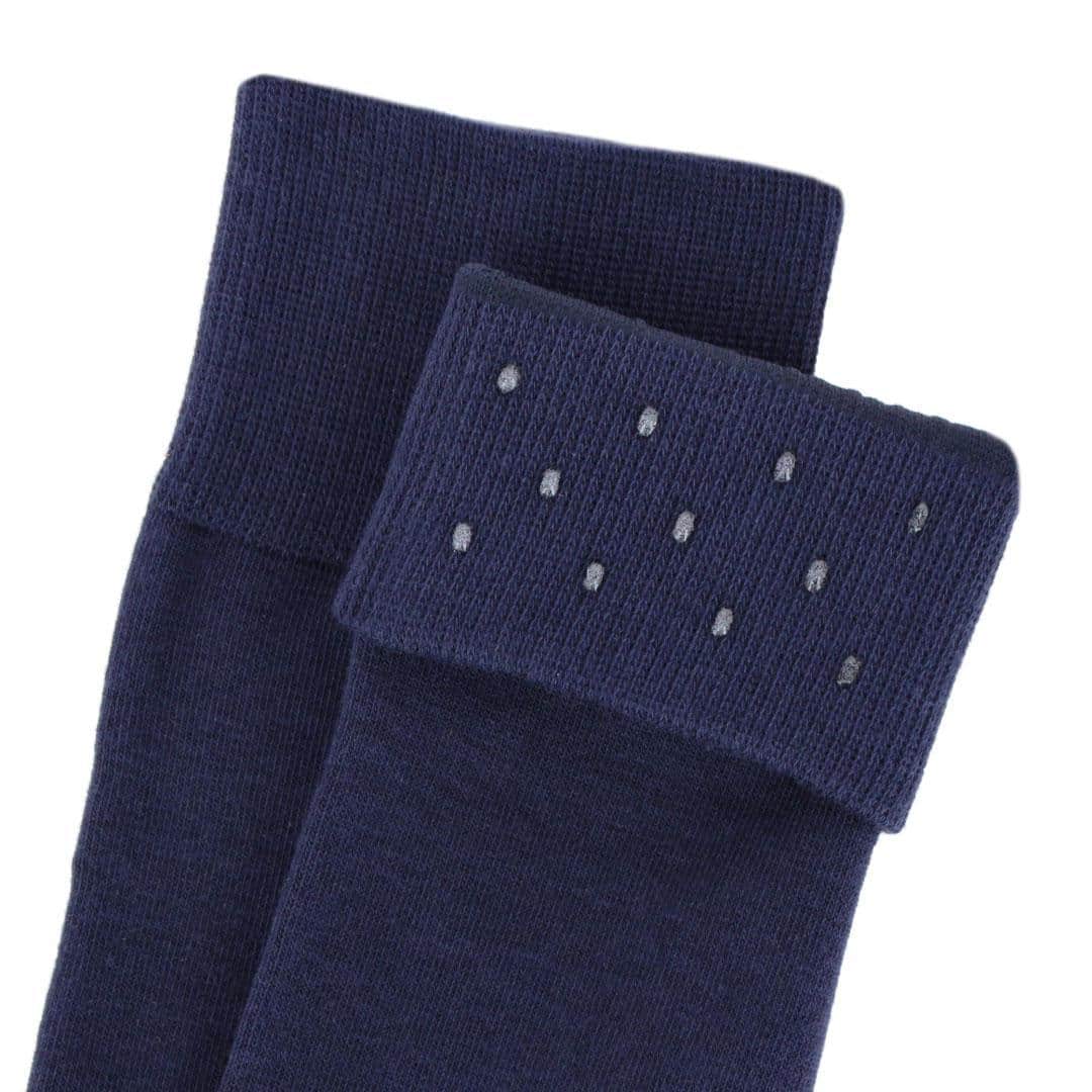 Sasha Solid Colored Mid-Calf Pima Cotton Socks (1 Pair) - Navy Blue