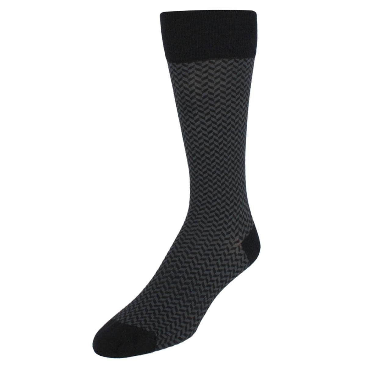 Black and Charcoal Herringbone