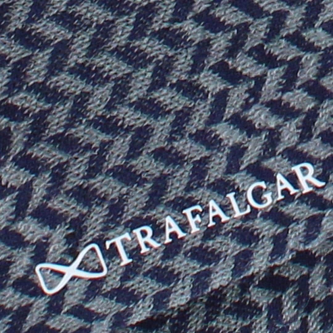 Navy Blue and Grey Herrinbone