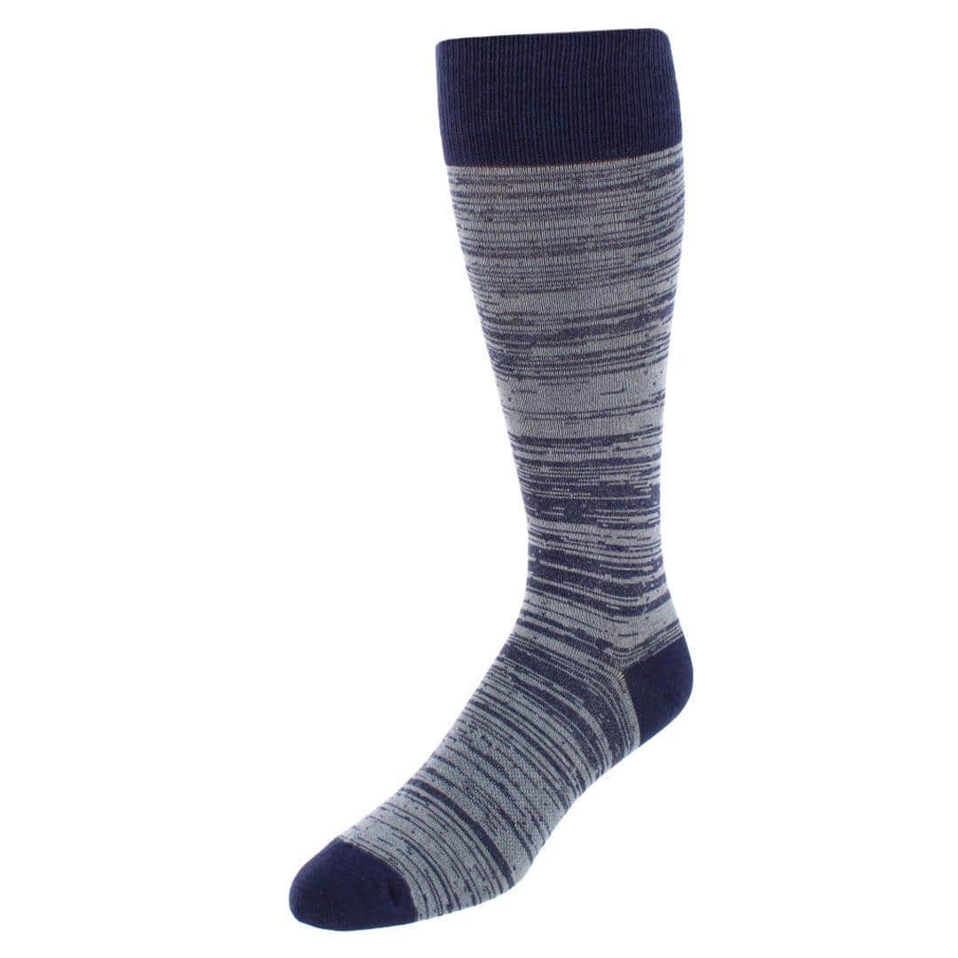 Marius Marled Patterned Mid-Calf Pima Cotton Socks (1 Pair)