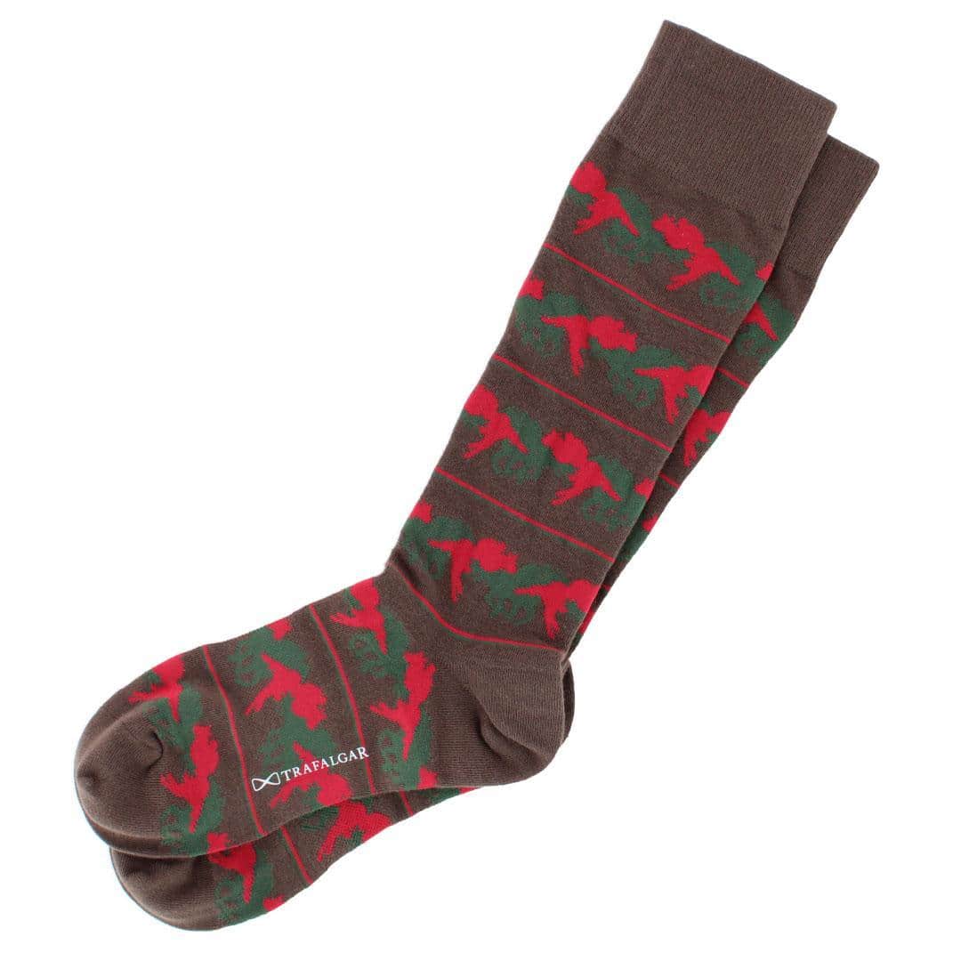 Win Place or Show Mid-Calf Cotton Blend Novelty Dress Sock (1 Pair) - Brown