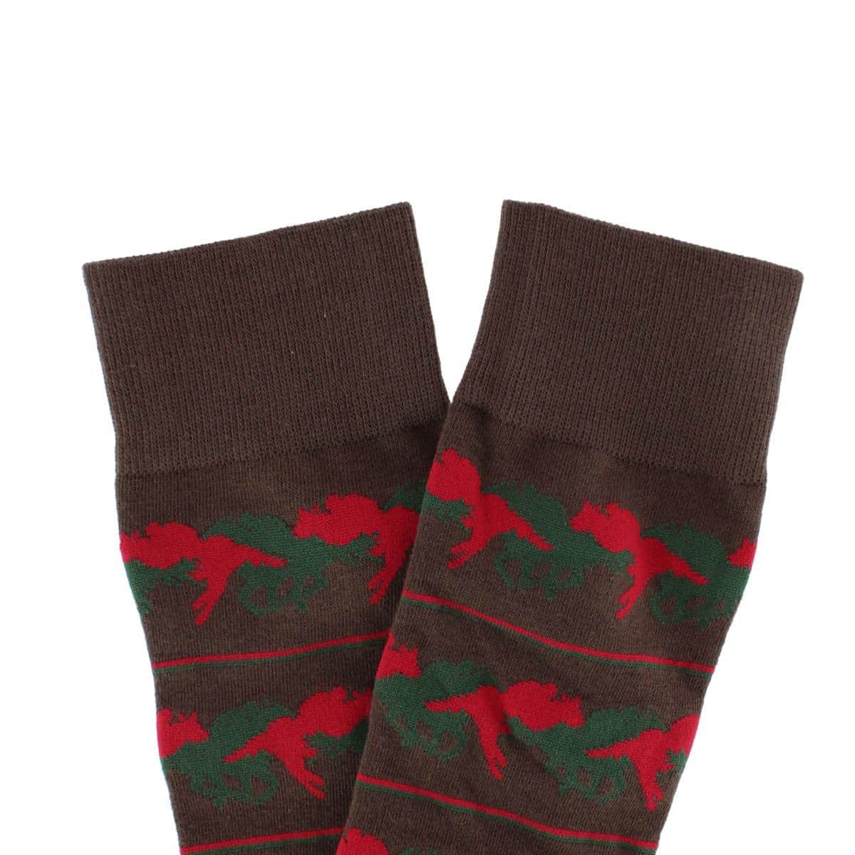 Win Place or Show Mid-Calf Cotton Blend Novelty Dress Sock (1 Pair) - Brown