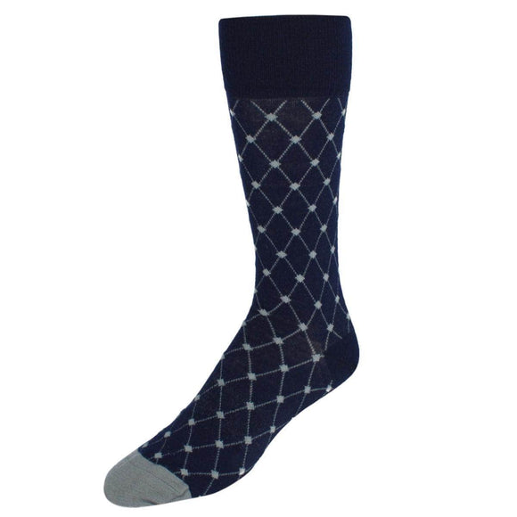 Ciel Diamon Patterned Mid-Calf Merino Wool Socks (1 Pair)