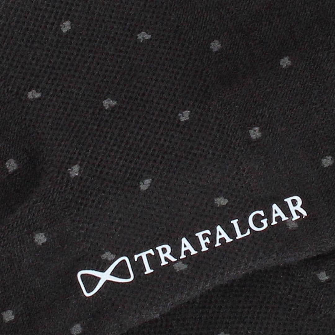 Croix Polka Dot Patterned Mid-Calf Merino Wool Socks (1 Pair) - Black with Charcoal Dots
