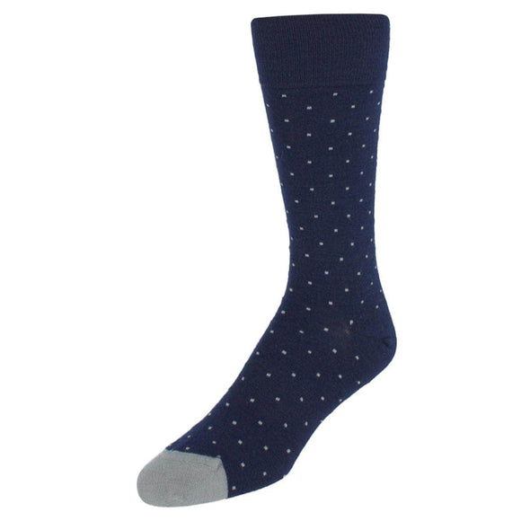 Navy Blue with Grey Dots