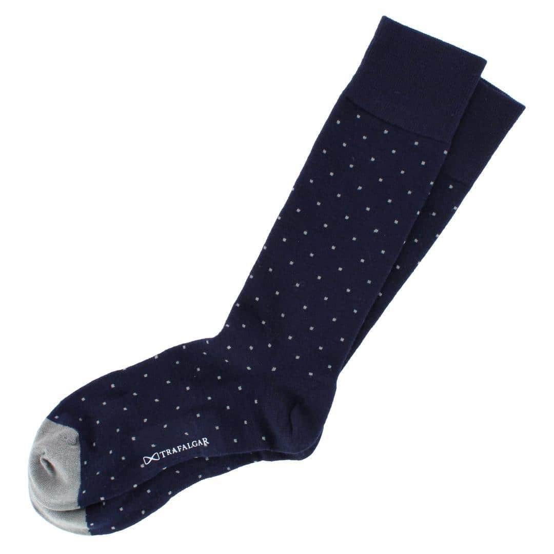 Navy Blue with Grey Dots