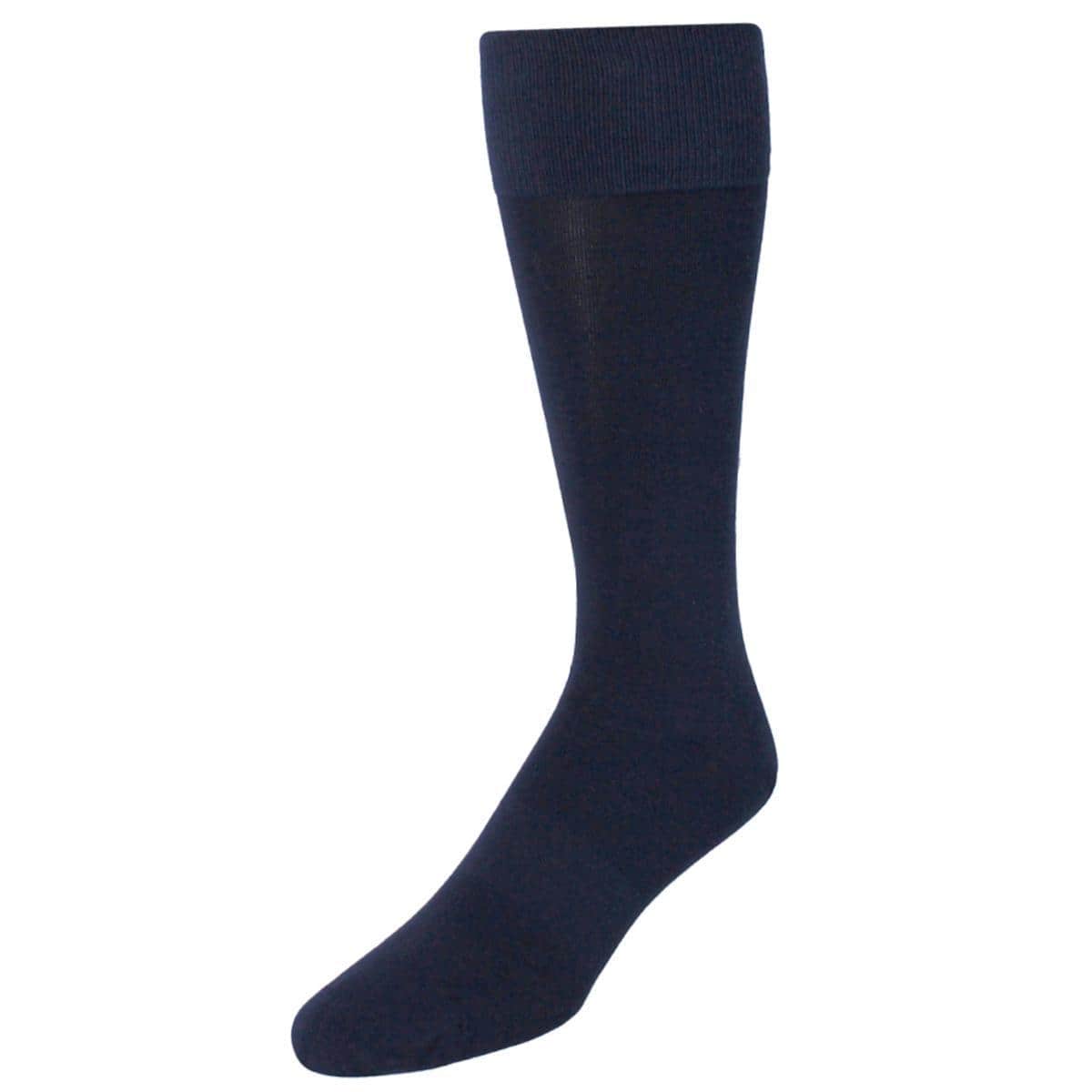 Chevalier Solid Over-The-Calf Pima Cotton Socks (1 Pair) - Navy Blue