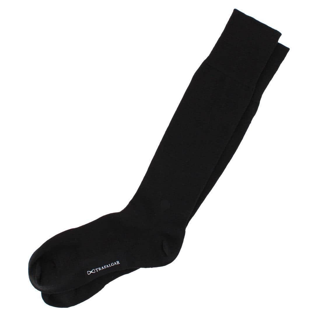 Gaston Solid Colored Over-The-Calf Merino Wool Socks (1 Pair) - Black