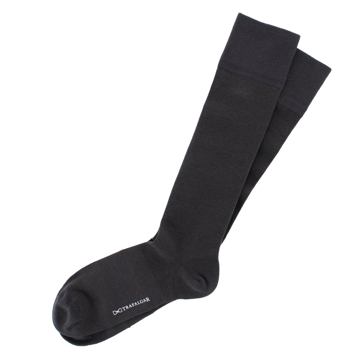 Gaston Solid Colored Over-The-Calf Merino Wool Socks (1 Pair) - Charcoal
