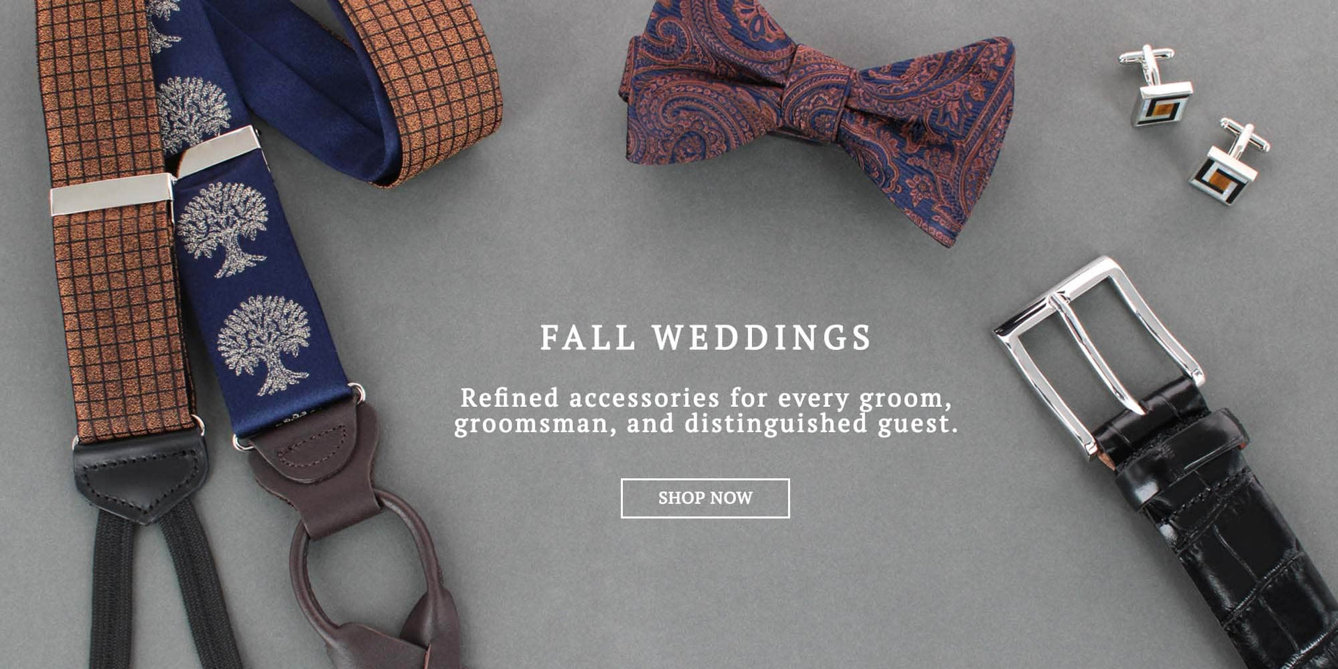 Fall weddings. Refined accessories for every groom, groomsman, and distinguished guest