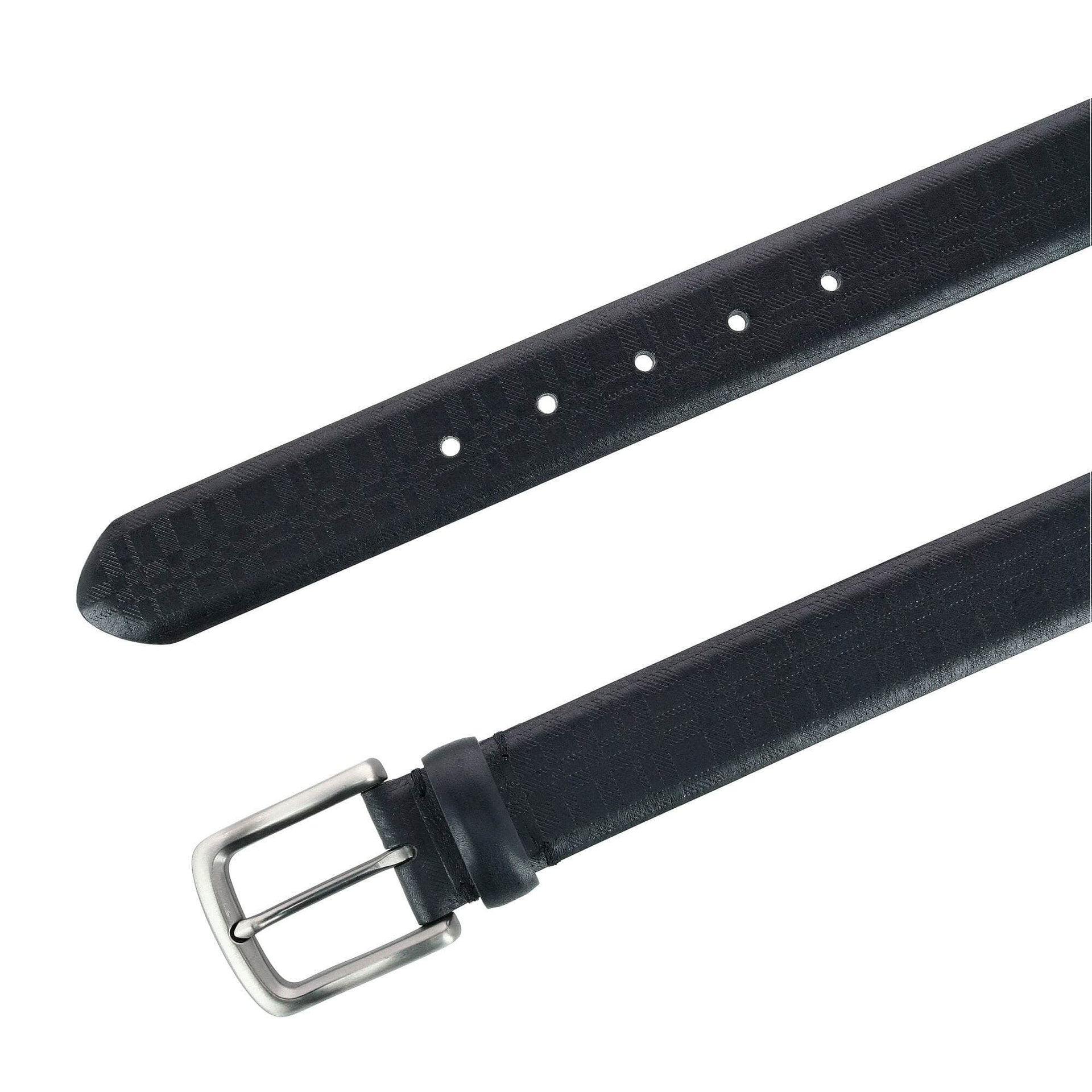 Caelen Plaid Embossed Leather Belt by Trafalgar Men's Accessories