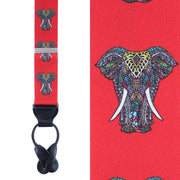 Hanno Tribal Elephant Button End Silk Braces
